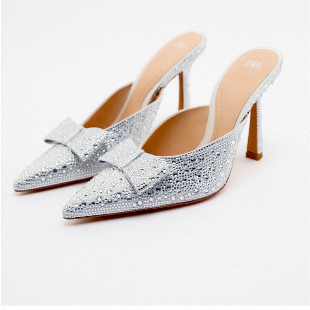 ZARA Rhinestone Mules